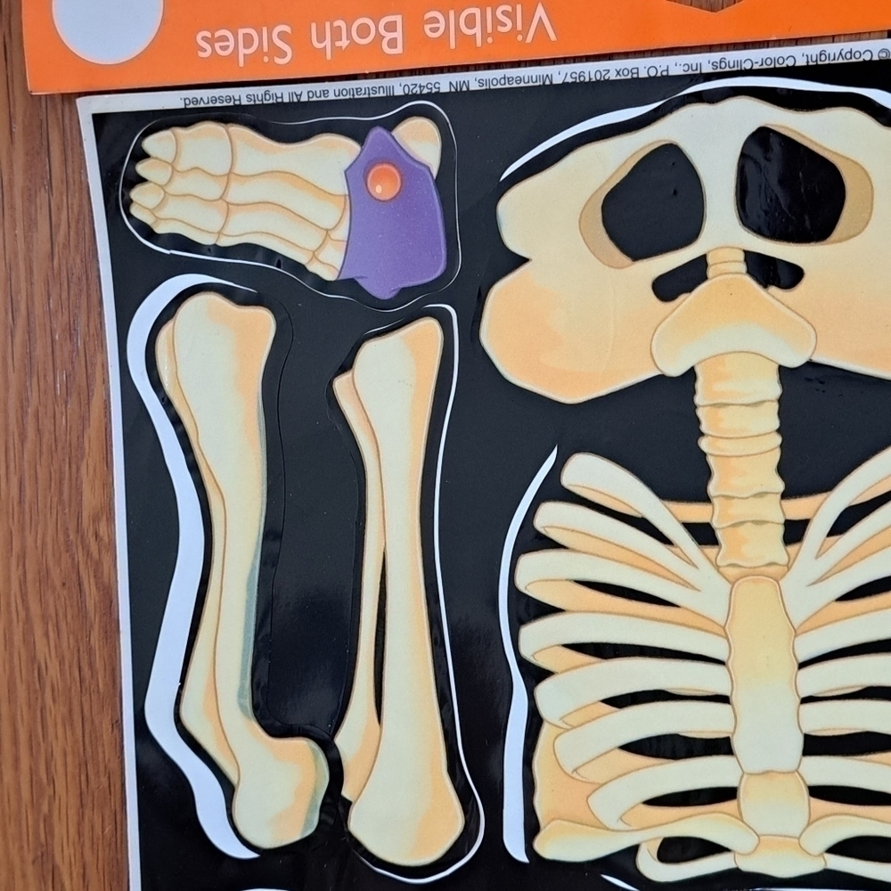 Vintage Halloween Window Clings Lot of 4 Sheets Witch Ghost Skeleton Pumpkin - Picture 13 of 16